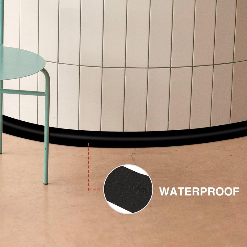 ROUIXSEN Black Wall Ceiling Molding Trim 2.4 Inch x 40 Feet, Corner Protector Edge Guard Peel and Stick Wall Trim Moulding Corner Molding Trim Caulk Strip, Self Adhesive Trim for Wall Edge, Ceiling, Countertop - Image 5